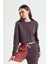 Kahverengi Bisiklet Yaka Crop Sweatshirt 5