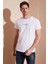 Yazı Baskılı Bisiklet Yaka  Pamuk Slim Fit T Shirt Erkek T Shirt 541IFIT 1