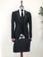 Italyan Stil Ceket Yelek Pantolon Takım Elbise Siyah T8614 2