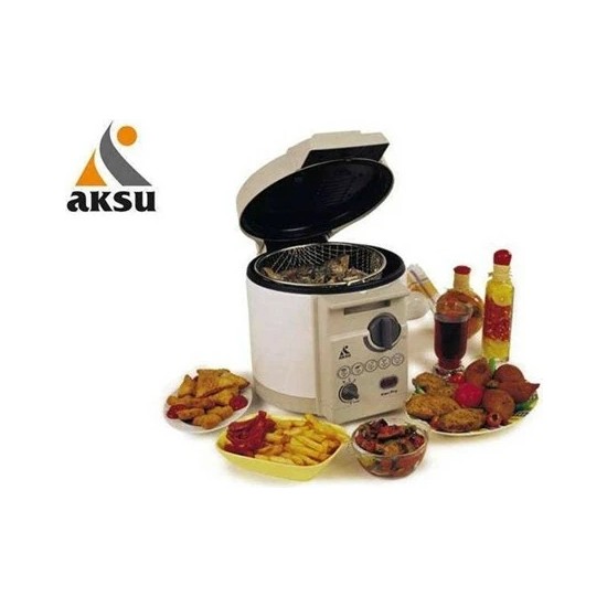 Aksu Kenfry Beyaz Fritöz Tek Hazne Isı Ayarı ile Yağsız Pişirme Teknolojisi