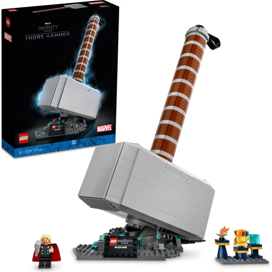 LEGO® Marvel Thor#un Çekici 76209 - Süper Kahraman Hayranı Yetişkinler için Mjölnir İçeren Koleksiyonluk Model Yapım Seti (979 Parça)
