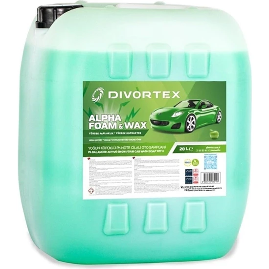 Divortex Alpha Foam Ph Nötr Cilalı Oto Şampuanı 20 Lt