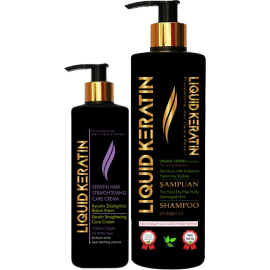 Liquid Keratin Düzleştirici Ikili Keratin Bakım Seti (Düzleştirici + Şampuan)