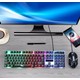 Gaming Oyuncu Klavye Mouse Set, LED Işıklı Kablolu Oyuncu Klavyesi