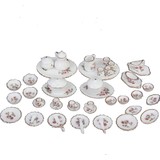 1/12 Dollhouse Minyatür Çiçek Porselen Çay Set Yemek Kupası Plakası 50P(YURT Dışından)