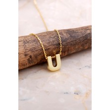 Sümer Telkari U Harfi Altın Kaplama Gümüş Kolye 7906