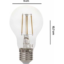 Heka A60 6W 660LM E27 Şeffaf Ampul - 3000K Gün Işığı