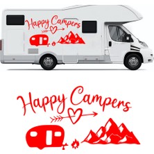 Melek Pazarı Mutlu Kampçılar, Happy Campiers, Kamp Sticker, Karavan STICKERI-S1750