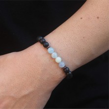 Lightcrop Shungite (Şungit) ve Akuamarin Doğal Taş Bileklik