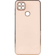 Zamass Xiaomi Redmi 9c Parlak Kenarlı Gold Kamera Korumalı Bark Kapak,rose Gold