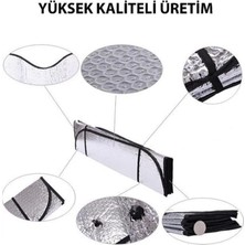 Ankaflex Oto Araç Araba Güneşliği Ön Cam Güneşliği Parlak Güneşlik Koruyucu Perde Metalize 130X60 cm