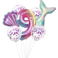 Çıtı Pıtı Store Deniz Kızı Renkli Balon Set 9