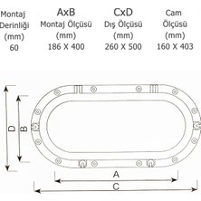 Goldsea Marin Tekne Oval Içten Montaj Lumboz Sealux 26X50CM Siyah