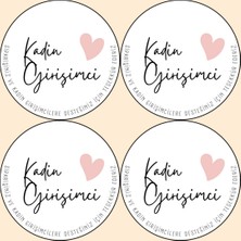 Genç Girişimci Kuşe Sticker-Kadın Girişimci- (3x3 Cm) 50 Adet