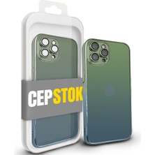 CepStok Apple iPhone 12 Pro Kılıf Şeffaf Kamera Lens Koruyuculu Ultra Ince Sert Parlak Renk Geçişli Kapak