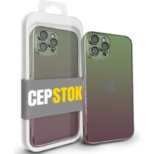 CepStok Apple iPhone 12 Pro Max Kılıf Şeffaf Kamera Lens Korumalı Ultra Ince Sert Parlak Renk Geçişli Kapak