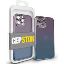 CepStok Apple iPhone 13 Pro Kılıf Şeffaf Kamera Lens Korumalı Ultra Ince Sert Parlak Renk Geçişli Kapak