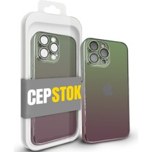 CepStok Apple iPhone 13 Pro Kılıf Şeffaf Kamera Lens Korumalı Ultra Ince Sert Parlak Renk Geçişli Kapak