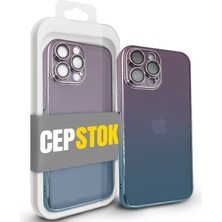 CepStok Apple iPhone 13 Pro Max Kılıf Şeffaf Kamera Lens Korumalı Ultra Ince Sert Parlak Renk Geçişli Kapak