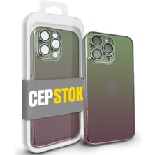 CepStok Apple iPhone 14 Pro Max Kılıf Şeffaf Kamera Lens Korumalı Ultra Ince Sert Parlak Renk Geçişli Kapak