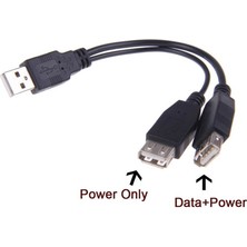 Wozlo USB 2.0 Erkek To 2 USB 2.0 Dişi Y Splitter Kablo - USB Şarj Güç Kablosu - 30 cm