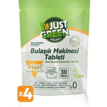 Just Green Organic Bulaşık Makinesi Tableti 4 x 30 Tablet