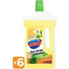 Nazar 6'lı Sıvı Arap Sabunu Portakal Çiçeği Kokulu Sıvı Arap Sabunu 1 Litre x 6 Adet