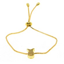 X-lady Accessories Altın Renk Lale  Model Asansör Zirkon Bileklik - 2015