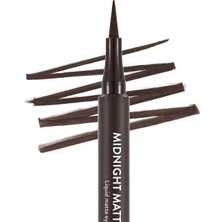 Flormar-Yoğun Pigmentli ve Mat Bitişli Midnight Matte Kalem Likit Eyeliner (002 Kahve) 8690604641659