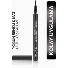 Flormar-Yoğun Pigmentli ve Mat Bitişli Midnight Matte Kalem Likit Eyeliner (001 Siyah) 8690604532292