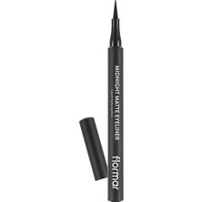 Flormar-Yoğun Pigmentli ve Mat Bitişli Midnight Matte Kalem Likit Eyeliner (001 Siyah) 8690604532292