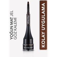 Flormar-Yoğun Jel Dokulu ve Yüksek Pigmentli Gel Eyeliner Mini Fırçalı Mat Eyeliner (003 Kahve) 8690604591893