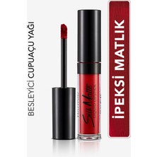 Flormar-İpeksi His Veren Silk Matte Nemlendirici ve Besleyici Mat Likit Ruj (014 Yoğun Kırmızı) 8690604505418