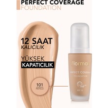 Flormar-Yüksek Kapatıcı Etkili ve Nemlendirici Perfect Coverage Su Bazlı Likit Fondöten (101 Açık Sıcak Alt Ton) 8690604085897