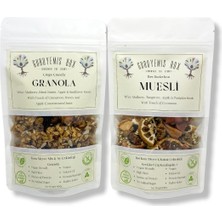 Guruyemiş Box Granola ve Müsli Kuru Meyveli ve Çekirdekli Vegan Şekersiz Protein ve Lif Kaynağı 2 x 100 gr Kahvaltılık Gevrek Seti Sağlıklı Kahvaltı Beslenme Yüksek Lif Protein Kaynağı Vegan Şekersiz