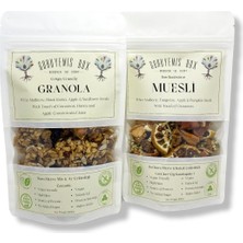 Guruyemiş Box Granola ve Müsli Kuru Meyveli ve Çekirdekli Vegan Şekersiz Protein ve Lif Kaynağı 2 x 100 gr Kahvaltılık Gevrek Seti Sağlıklı Kahvaltı Beslenme Yüksek Lif Protein Kaynağı Vegan Şekersiz