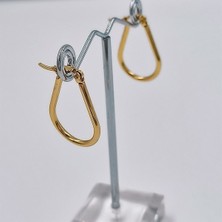 Hena Çelik Gold U Model Küpe