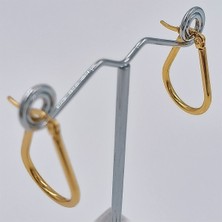 Hena Çelik Gold U Model Küpe