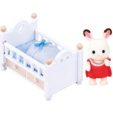 Sylvanian Families 5017 Sylvanian Families, Çikolata Kulaklı Tavşan Bebek ve Yatağı , +3 Yaş