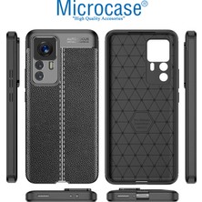 Microcase Xiaomi 12T / 12T Pro / Redmi K50 Ultra Leather Serisi Silikon Kılıf - Siyah AL3337