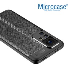 Microcase Xiaomi 12T / 12T Pro / Redmi K50 Ultra Leather Serisi Silikon Kılıf - Siyah AL3337