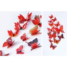 Profisher 3D PVC Manyetik Kelebek 12'li Duvar Süsleme Dekorasyon Model A1