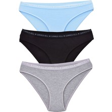 Pemilo Kadın 6'lı Paket Desenli Bikini Külot Karma Renk