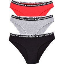 Pemilo Kadın 3'lü Paket Bikini Külot Karışık Renk