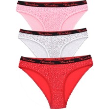 Pemilo Kadın 6'lı Paket Desenli Bikini Külot Karma Renk