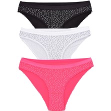 Pemilo Kadın 3'lü Paket Desenli Bikini Külot Karışık Renk