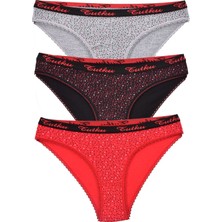 Pemilo Kadın 6'lı Paket Desenli Bikini Külot Renkli