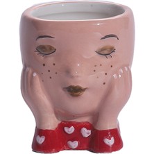 Royal Love 2x Yüz Saksı Bitki Bitki Pot Kafası Figürinler Mini (Yurt Dışından)
