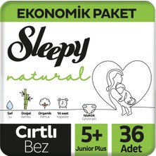 Sleepy Natural Ekonomik Paket Bebek Bezi 5+ Numara Junior Plus 36 Adet