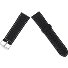 Zwinz 2xsilikon Kayış Bilezik Beyaz Çizgi Dikiş 22MM 2 Adet (Yurt Dışından)